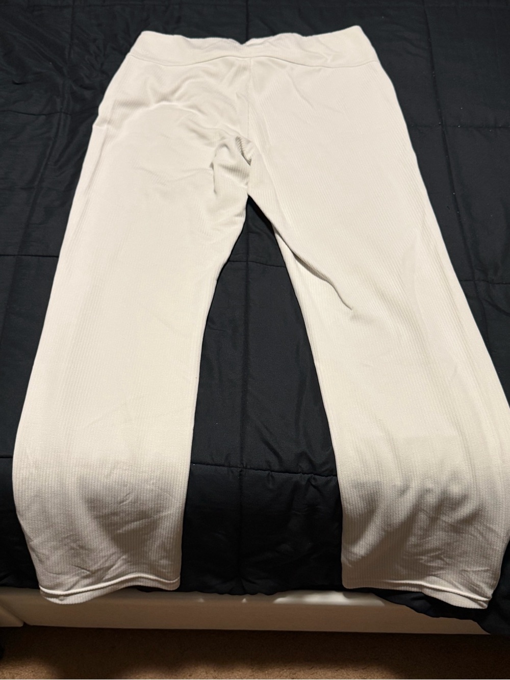 lululemon athletica Cream Rib-Knit Wide Leg Leggings